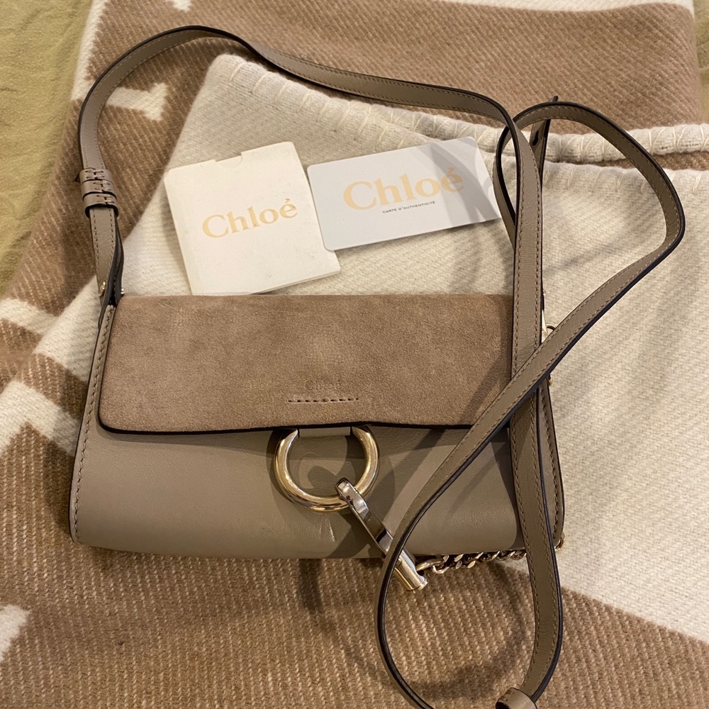Chloe Faye Mini Leather Suede Shoulder Bag